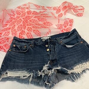 We The Free Blue Denim Shorts NEW Never Worn! Free movements tote with purchase